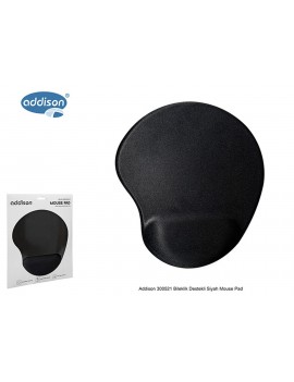 Addison Bileklik Destekli Siyah Mouse Pad