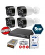 4 Kameralı 5 MP Gece Renkli Full HD Su Geçirmez Kamera Sistemi 