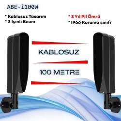 ABE-i100W KABLOSUZ 3 IŞINLI 100 METRELİK HARİCİ TİP INFRARED BEAM DEDEKTÖRÜ / IŞIN BARİYERİ