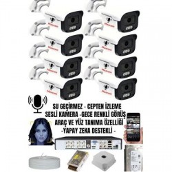 8 Kameralı SESLİ 5MP Sony Lens Gece Renkli Araç Ve Yüz Tanımalı Kamera Sistemi