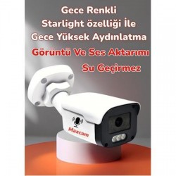 Maxcam Gece Renkli Görüş Sesli 5 MP AHD Güvenlik Kamerası 