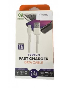 Elba MT-DT2MT 3 Metre USB Type-C Data Kablosu Hızlı Şarj ve Veri Aktarımı