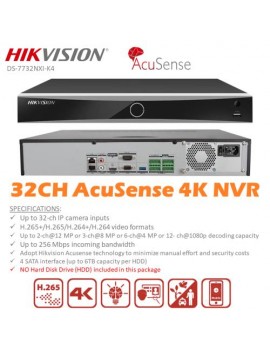 HIKVISION DS-7732NXI-K4 32 Kanal 4 Sata x 10 TB HDD H.265+ 4K ACUSENSE NVR Kayıt Cihazı