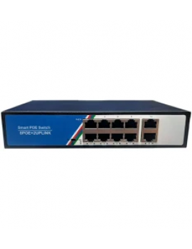 apronx 8 Port Poe Switch 125w 10/100 2 Uplink Power On Ethernet