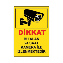  Bu Alan Kamera Ile Izlenmektedir Uyarı Sticker Folyo - 25x35 Cm Yağmurdan Etkilenmez